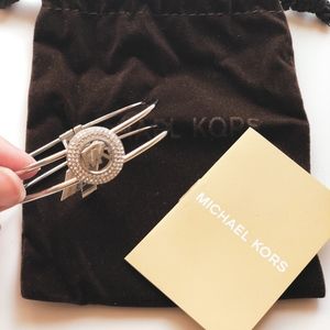 NWT Michael Kors MK double loop silver bracelet
